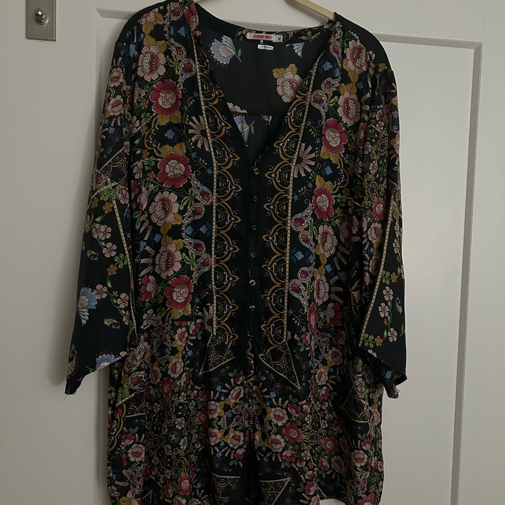 Johnny Was Multicolor Floral Blouse